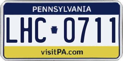 PA license plate LHC0711