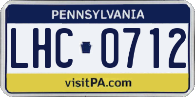 PA license plate LHC0712