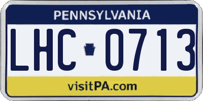 PA license plate LHC0713