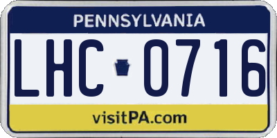 PA license plate LHC0716