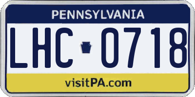 PA license plate LHC0718