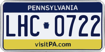 PA license plate LHC0722