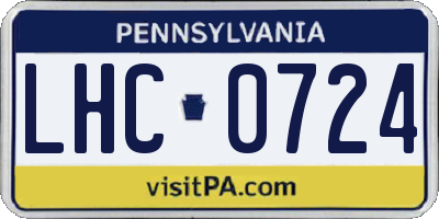PA license plate LHC0724