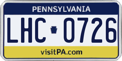 PA license plate LHC0726