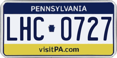 PA license plate LHC0727