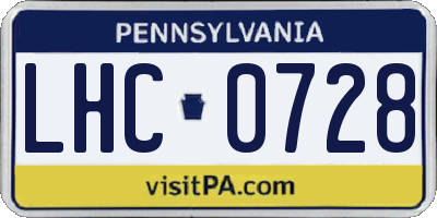 PA license plate LHC0728