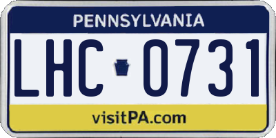 PA license plate LHC0731