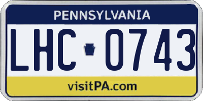 PA license plate LHC0743