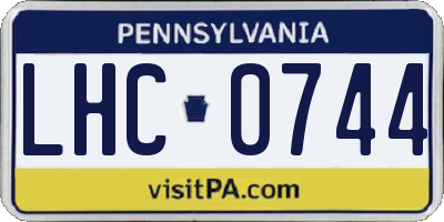 PA license plate LHC0744