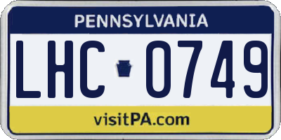 PA license plate LHC0749