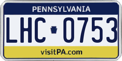 PA license plate LHC0753