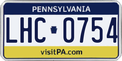 PA license plate LHC0754
