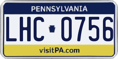 PA license plate LHC0756
