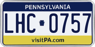 PA license plate LHC0757
