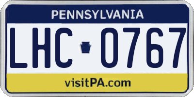 PA license plate LHC0767