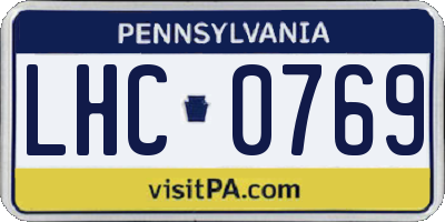 PA license plate LHC0769