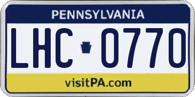 PA license plate LHC0770
