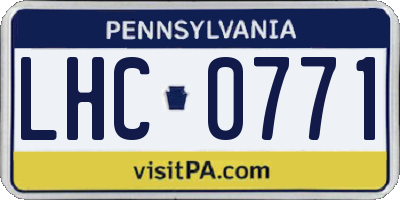 PA license plate LHC0771