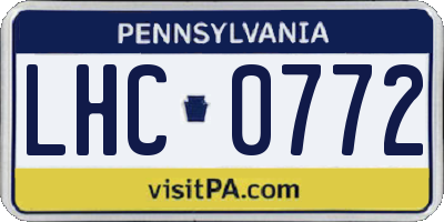 PA license plate LHC0772