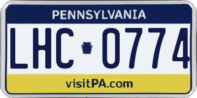 PA license plate LHC0774