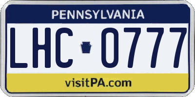 PA license plate LHC0777