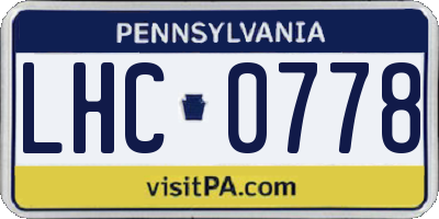 PA license plate LHC0778