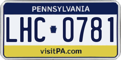 PA license plate LHC0781
