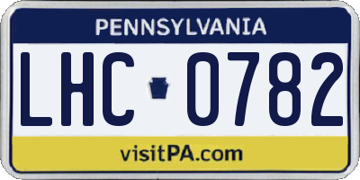 PA license plate LHC0782
