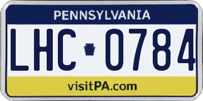 PA license plate LHC0784