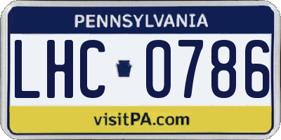 PA license plate LHC0786