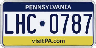 PA license plate LHC0787