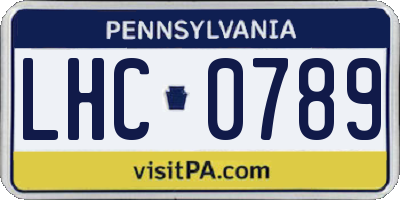 PA license plate LHC0789