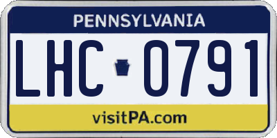 PA license plate LHC0791