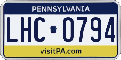 PA license plate LHC0794