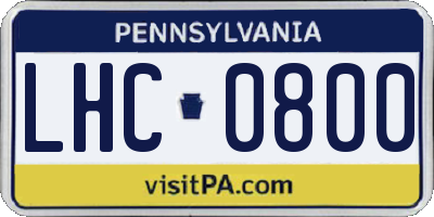 PA license plate LHC0800