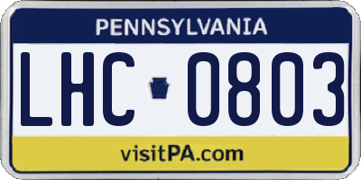 PA license plate LHC0803