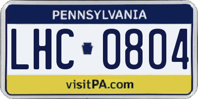 PA license plate LHC0804