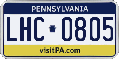 PA license plate LHC0805