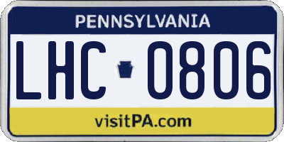 PA license plate LHC0806