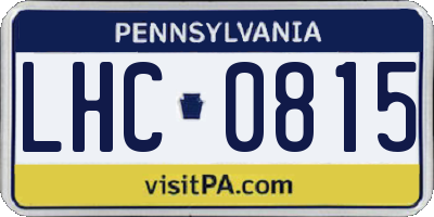 PA license plate LHC0815