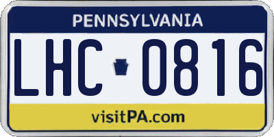 PA license plate LHC0816