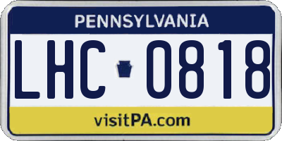 PA license plate LHC0818