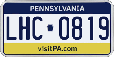 PA license plate LHC0819