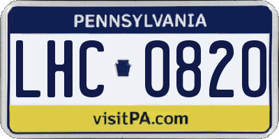 PA license plate LHC0820