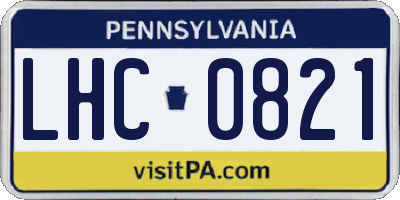 PA license plate LHC0821