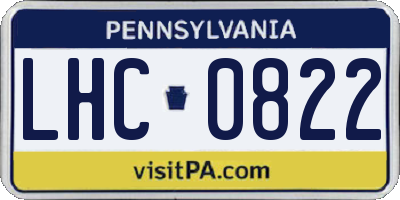 PA license plate LHC0822
