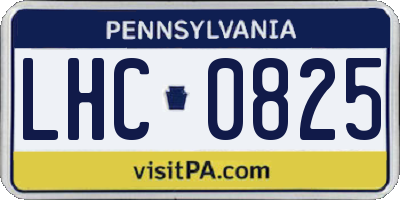 PA license plate LHC0825