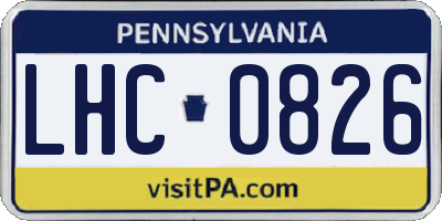 PA license plate LHC0826