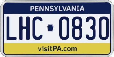 PA license plate LHC0830
