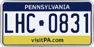 PA license plate LHC0831